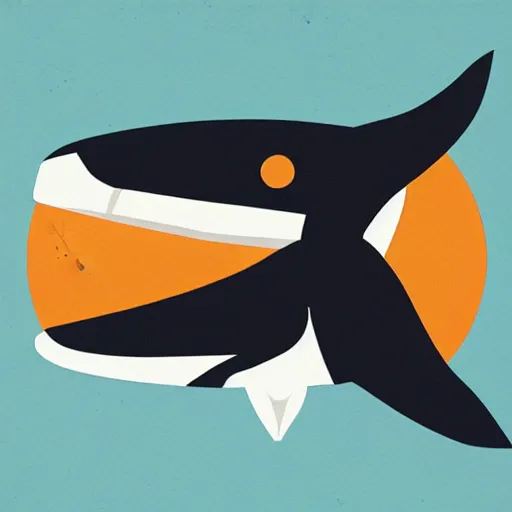 Prompt: Killer Whale profile picture by Sachin Teng, symetrical, logo, geometric shapes background, graffiti, street art:2 by Sachin Teng:4