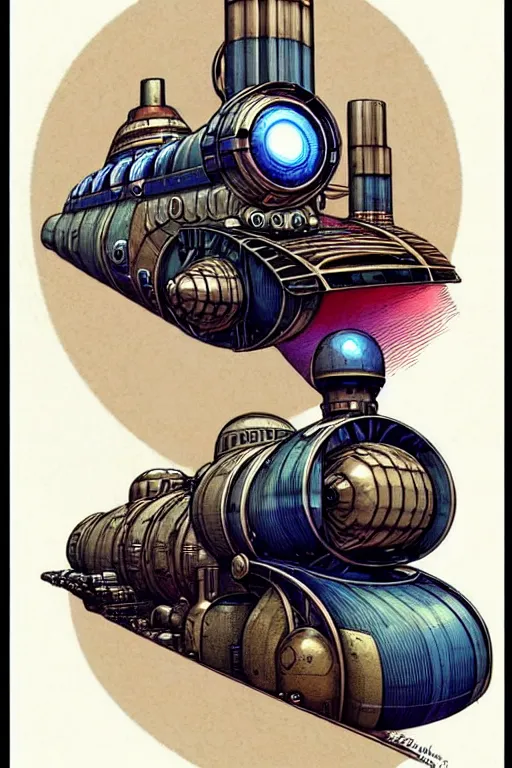 Image similar to design only! ( ( ( ( ( 2 0 5 0 s retro future steam engine designs borders lines decorations space machine. muted colors. ) ) ) ) ) by jean - baptiste monge!!!!!!!!!!!!!!!!!!!!!!!!!!!!!!