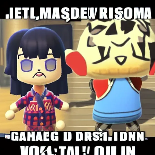 Image similar to tommy wiseau in animal crossing