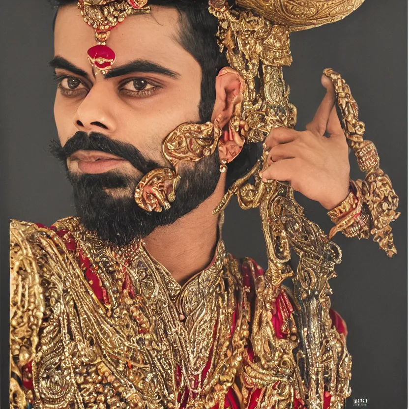 Image similar to portrait of virat kholi as a pimp, ultra realistic, highly detailed, canon 3 5 mm photography