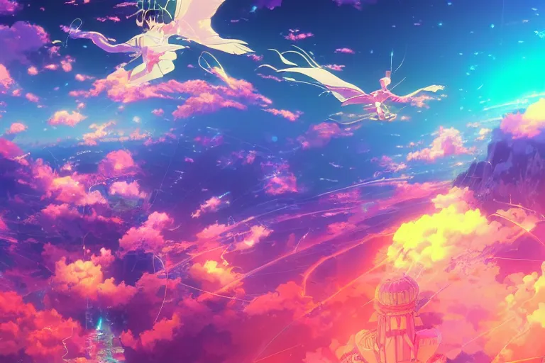 Premium AI Image  A stunning 4K wallpaper set in a whimsical anime  dreamscape generated by ai