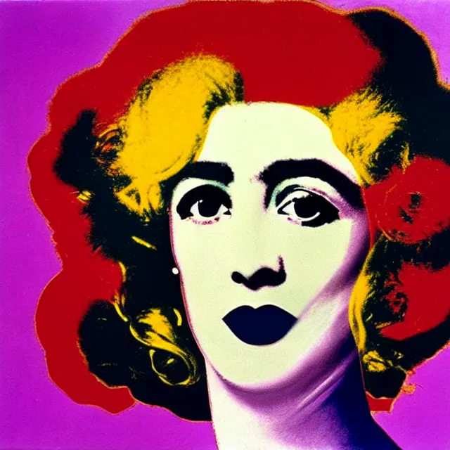 Image similar to a beautiful painting medusa's head is in the rose, by by andy warhol and henri matisse painting