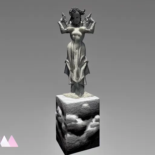 Image similar to vaporwave statue, trending on art station, painting illustration, high detail, god rays, volumetric lighting, award winning, photorealistic, vegetation