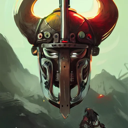 Image similar to cyberpunk viking helmet mask warrior goddess robot ninja fantasy, art gta 5 cover, official fanart behance hd artstation by jesper ejsing, by rhads, makoto shinkai and lois van baarle, ilya kuvshinov, ossdraws