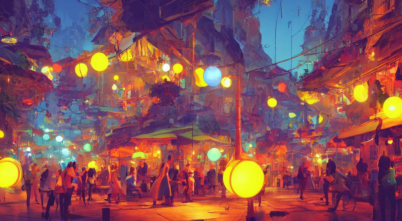 Image similar to bazaar zouk oriantal multicolorful sky shine place mosquet painting stylized digital video game icon global illumination ray tracing 8 k hd resolution, by ilya kuvshinov and cushart krentz and gilleard james