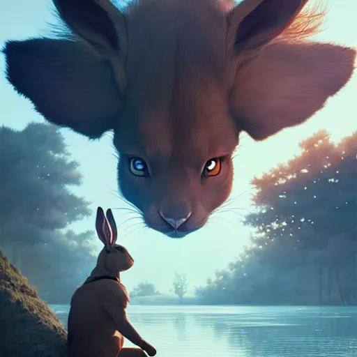 Image similar to watership down by sana takeda, nvidia rtx reflections, octane render 1 2 8 k resolution, extreme high intricate details, digital anime art by wlop, medium shot, mid - shot, composition by ilya kuvshinov, lighting by greg rutkowski