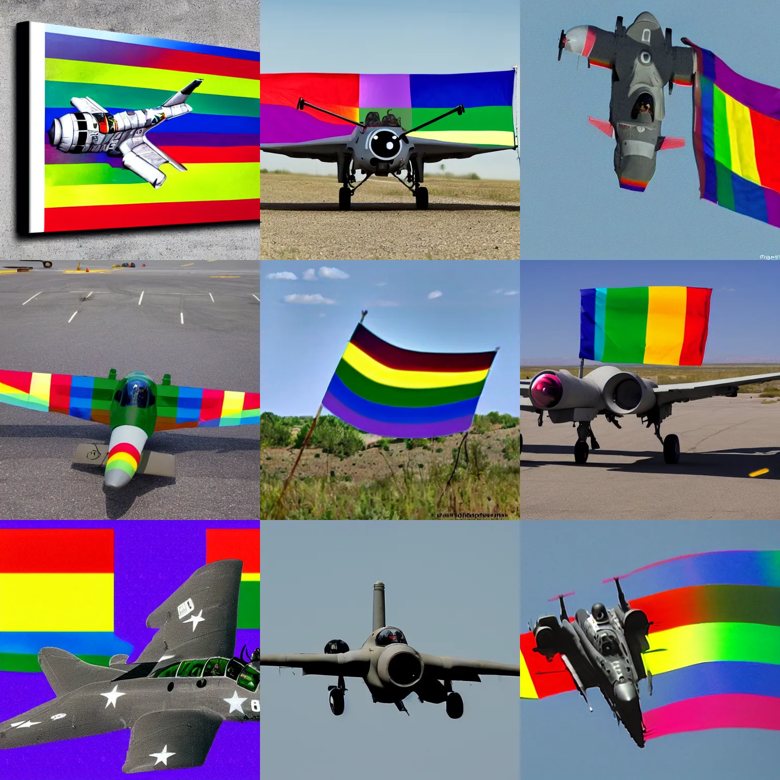 Prompt: a - 1 0 painted to pride flag