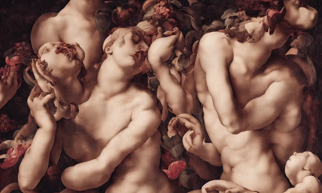 Prompt: fragrance advertising campaign painted by michelangelo