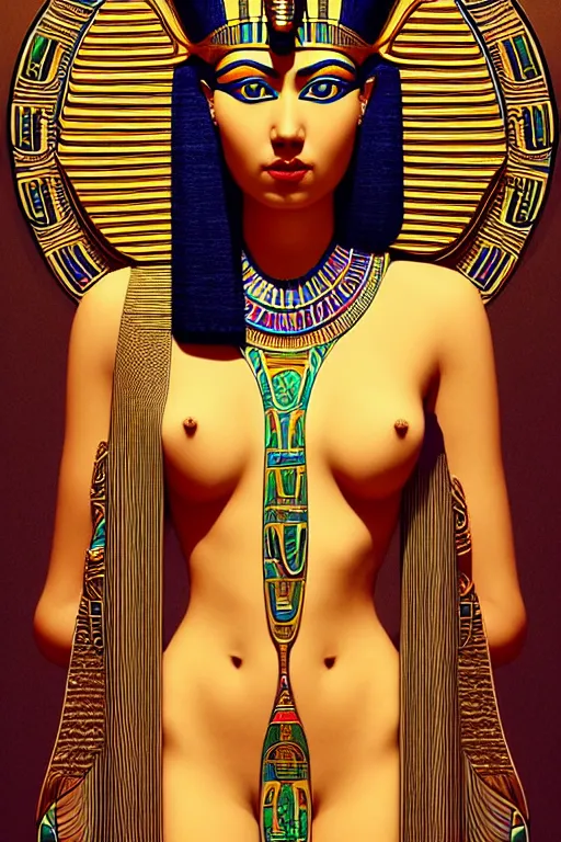 Prompt: Cleopatra portrait, intricate art deco leaf designs, elegant, highly detailed egyptian patterns, hieroglyph, sharp focus, art by Artgerm and beeple
