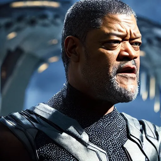 Prompt: Laurence Fishburne as Black Panther