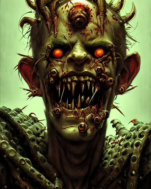 Prompt: junkrat from overwatch, character portrait, portrait, close up, concept art, intricate details, highly detailed, horror poster, horror, vintage horror art, realistic, terrifying, in the style of michael whelan, beksinski, and gustave dore