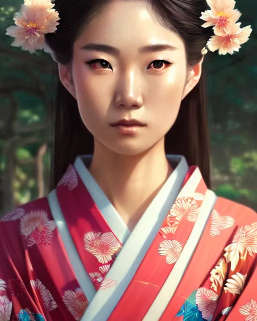 Image similar to a beautiful okinawa girl wear elegant yukata in festival | | summer night, realistic shaded, pleasant face, good looking, fine details, 4 k realistic, cryengine, realistic shaded lighting poster by greg rutkowski, magali villeneuve, artgerm, jeremy lipkin and michael garmash and rob rey