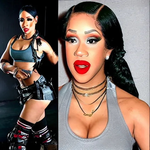 Prompt: cardi b as lara croft