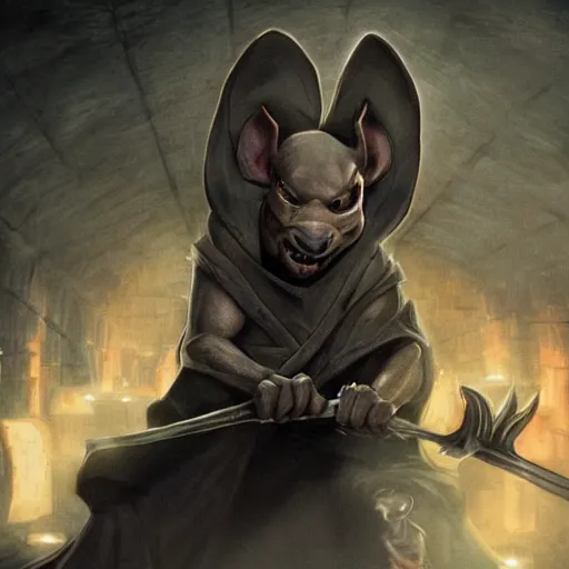 Prompt: a photo of master splinter as the grim reaper