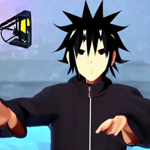 Prompt: ichigo from naruto in the studio producing music, realistic, very very sharp, 8k