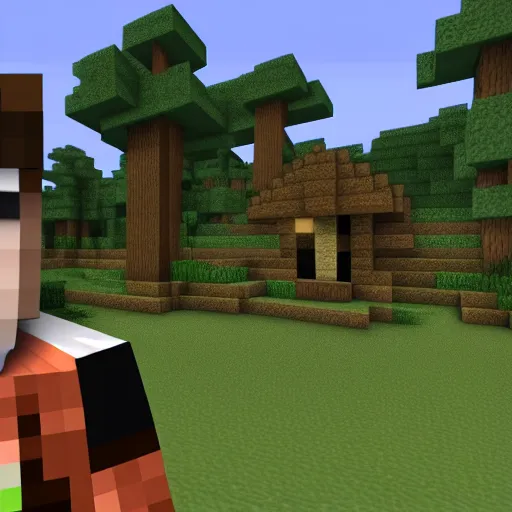 Prompt: steve from minecraft making a shocked face 4k