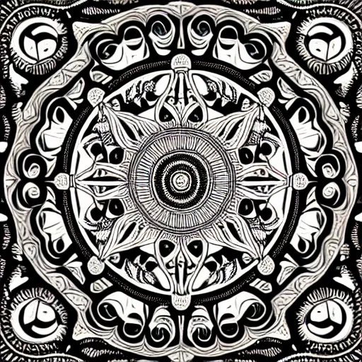 Image similar to ornate psychedelic mandala pattern, intricate detail, complex, high detail