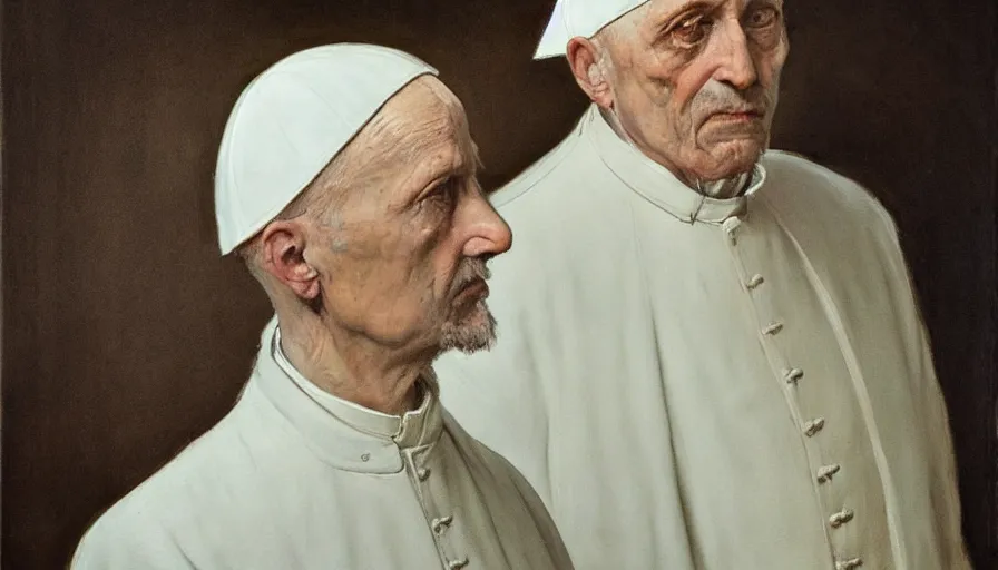 Prompt: painting by borremans, pope innocent x, detailed, stunning