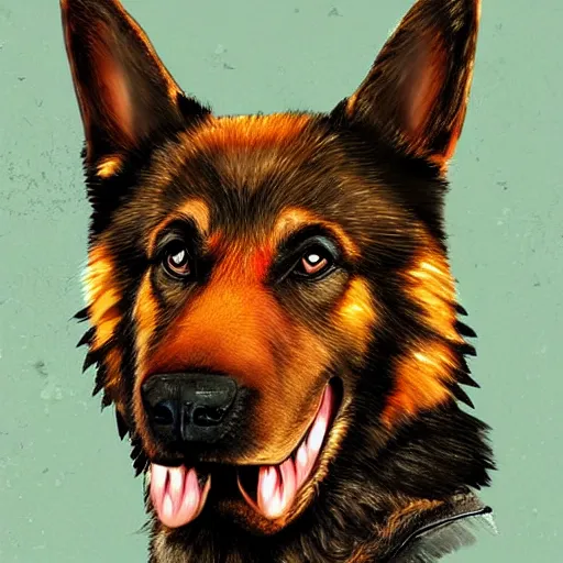 Prompt: German Shepherd Police Officer, digital art, artstation, very detailed, award winning, Colorful,