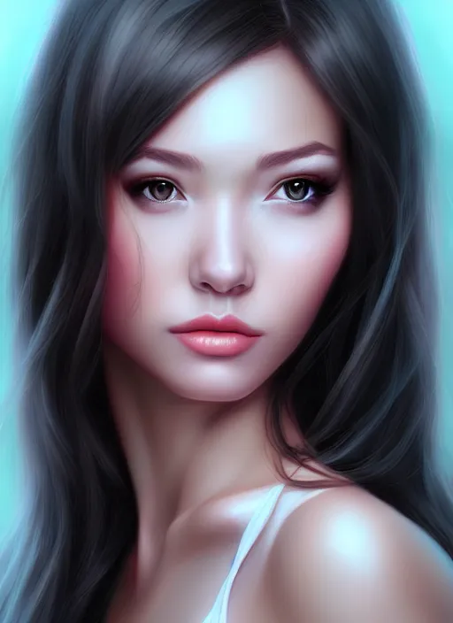 Image similar to a portrait of a pretty young lady by artgerm