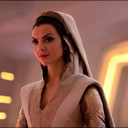 Image similar to victoria justice as princess padme in star wars episode 3, 8 k resolution, cinematic lighting, anatomically correct