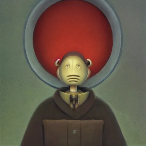 Prompt: a portrait of a character by shaun tan