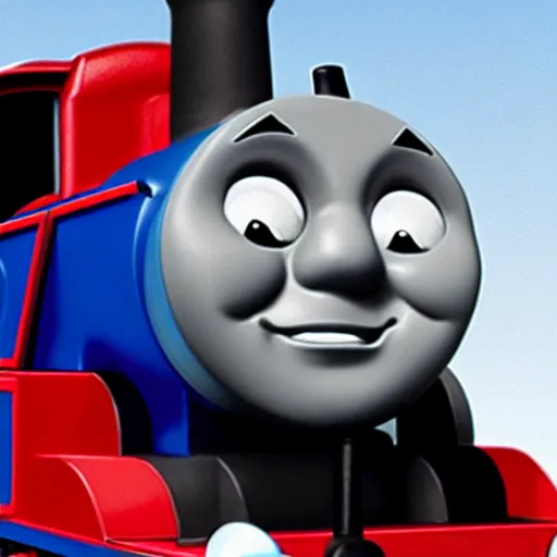 Image similar to extremely zoomed-in photo of Thomas the Tank Engine's face