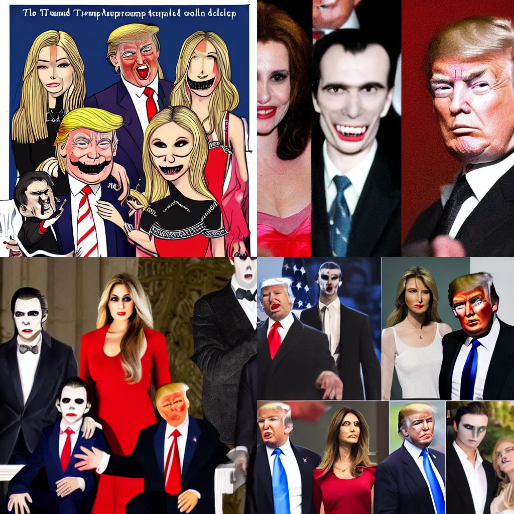 Prompt: the trump family as vampires