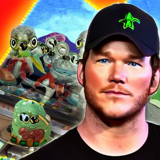 Prompt: Chris Pratt in Squid Game