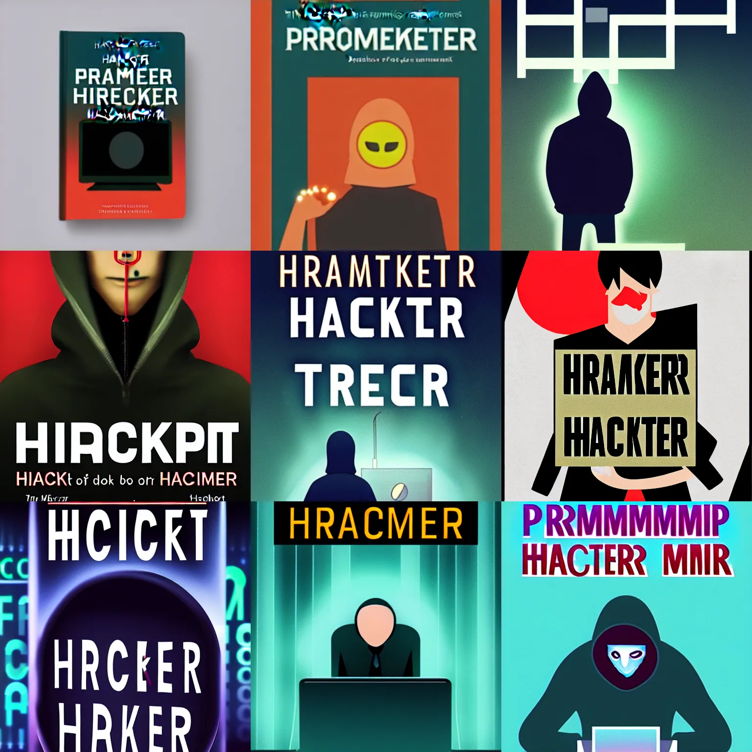 Image similar to ' prompt hacker ', book cover