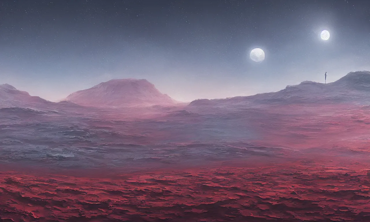 Image similar to mars and moon ground by alena aenami artworks in 4 k