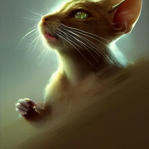 Image similar to hybrid of mouse and cat and rat, half cat - half mouse, digital art fantasy art, art by george stubbs, jakub rozalski, anton fadeev, james gurney