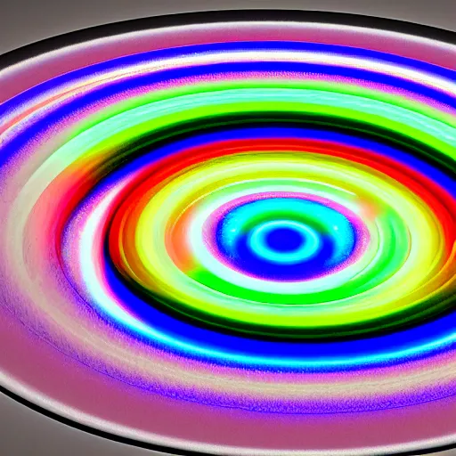 Prompt: gravity bomb warping space and creating a translucent rainbow diaphanous vortex