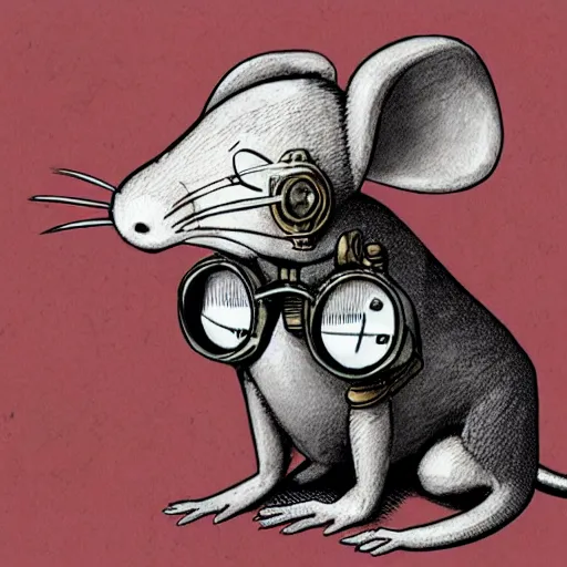 Image similar to a rat with steampunk googles, by Hajime Isayama