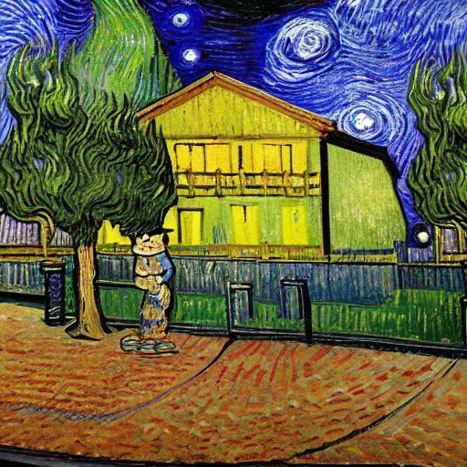 Image similar to van gogh style house, realistic,