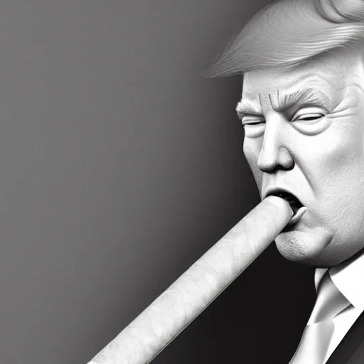 Image similar to a high quality photo of donald trump smoking a cigar, ultra realistic, artstation, cgsociety