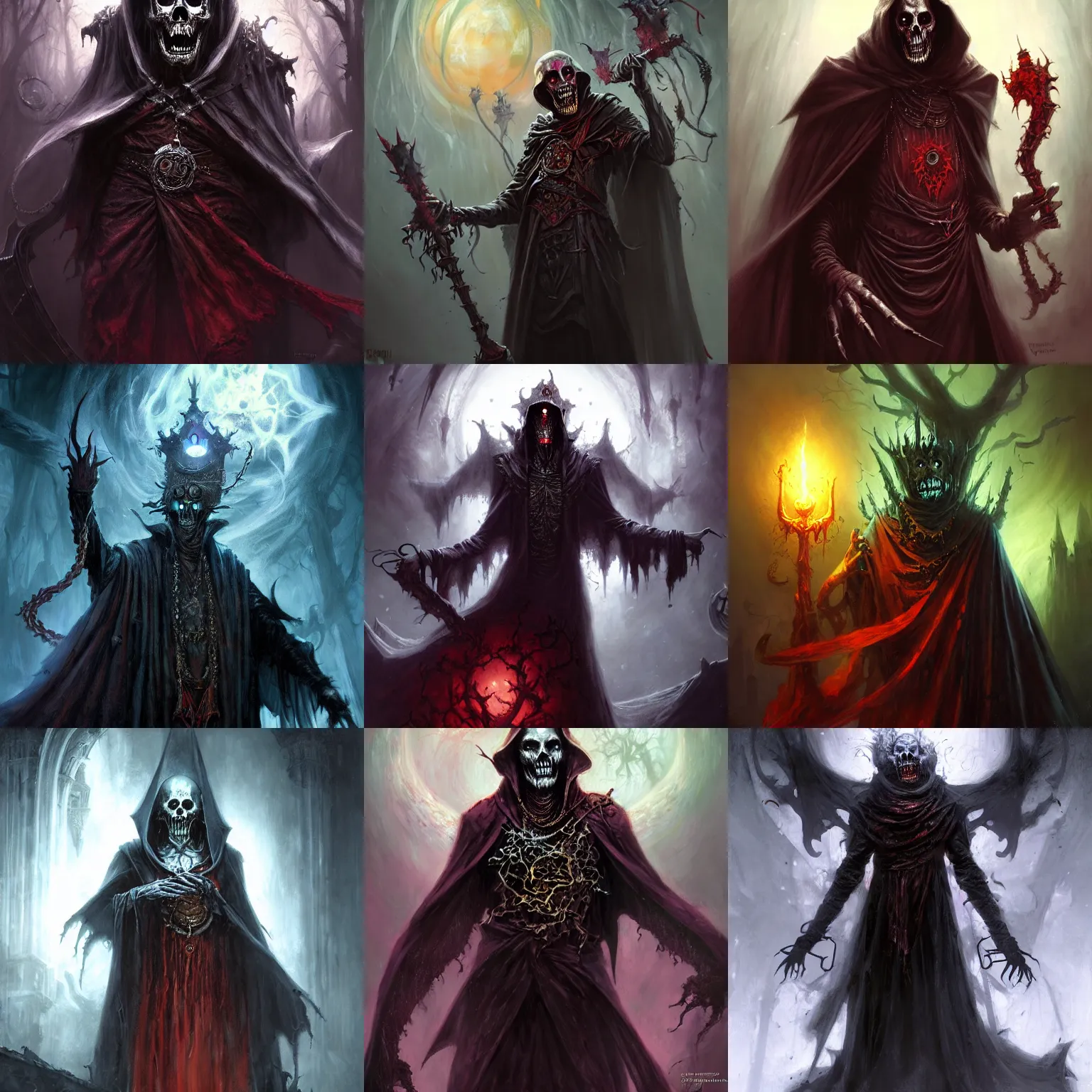 Prompt: lich vecna (d&d), fantasy, horror, painted by raymond swanland