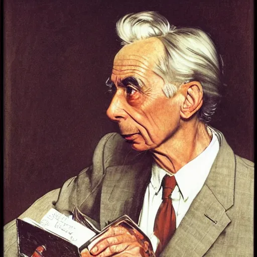 Image similar to portrait of bertrand russell, by norman rockwell