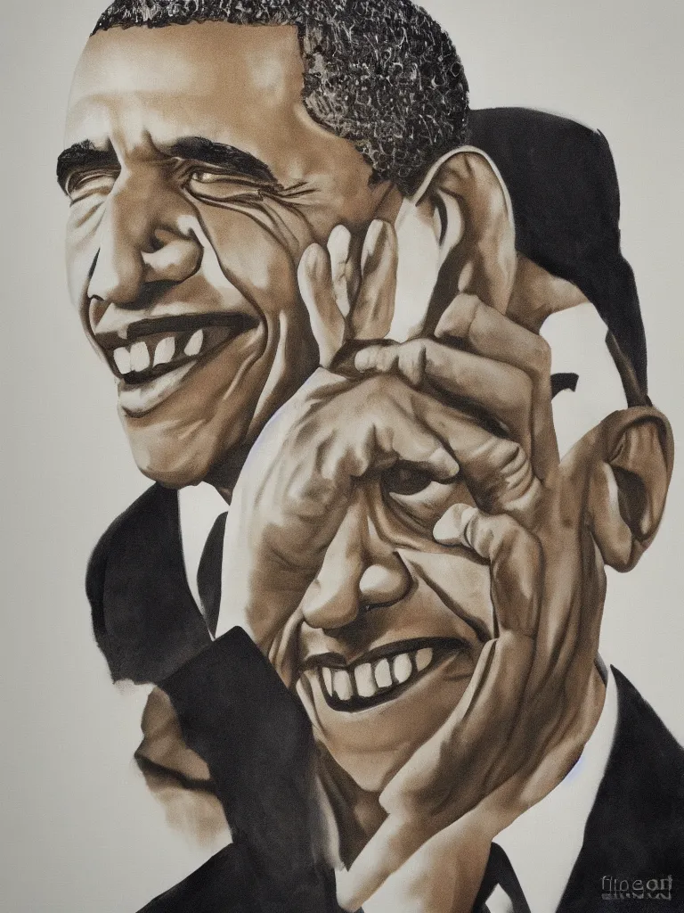 Prompt: Barak Obama portrait by David friedric