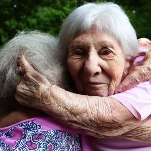 Image similar to my grandma is hugging me