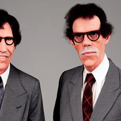 Prompt: ron and russell mael as conjoined twins