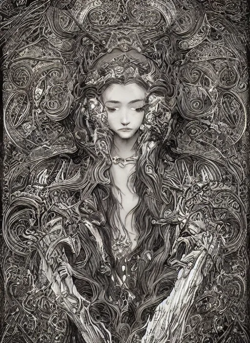 Image similar to highly detailed picture of great dragon, sketch, manga, edge of the universe, perfectly face, highly detailed, masterpiece, trending on artstation, golden ratio, cinematic romantic magical, perfect intricate highly detailed painting by gustave dore, by timothy von rueden, by mucha alphonse, digital art