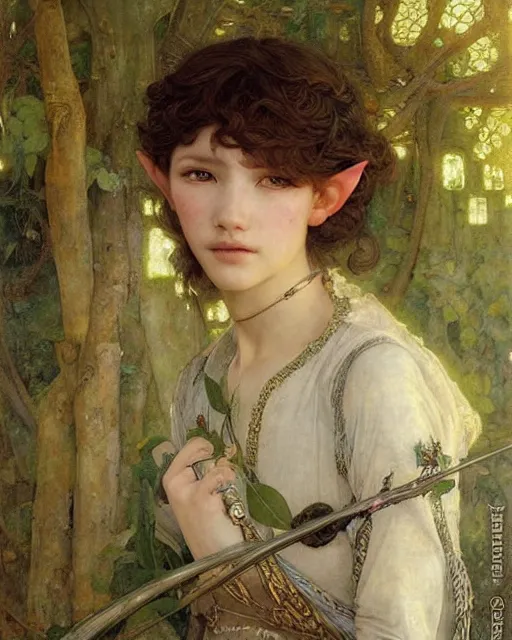 Prompt: a beautiful elf princess by Edgar Maxence and Ross Tran and Michael Whelan Jules Bastien-Lepage