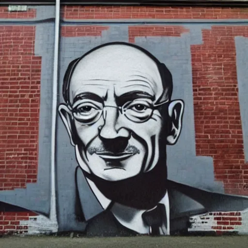 Prompt: grafitti mural of Clement Atlee