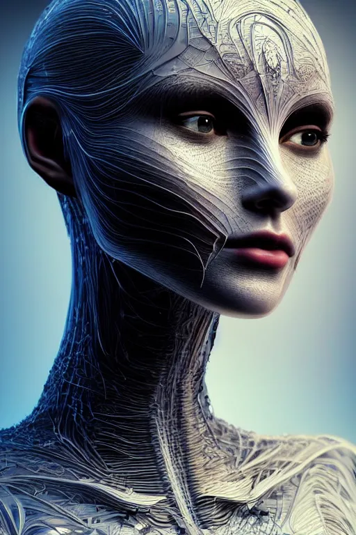 Image similar to biomedical design of an attractive serene android, natural background out of focus, cinematic lighting, intricate, elegant, super highly detailed, art station, concept art, smooth, sharp focus, no blur, no dof, extreme illustration, Photorealism, HD quality, 8k resolution, cinema 4d, 3D, beautiful, delicate, art by artgerm and greg rutkowski and alphonse mucha and loish and WLOP