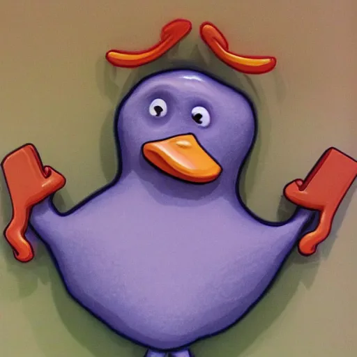 Image similar to anthropomorphic duck with human arms