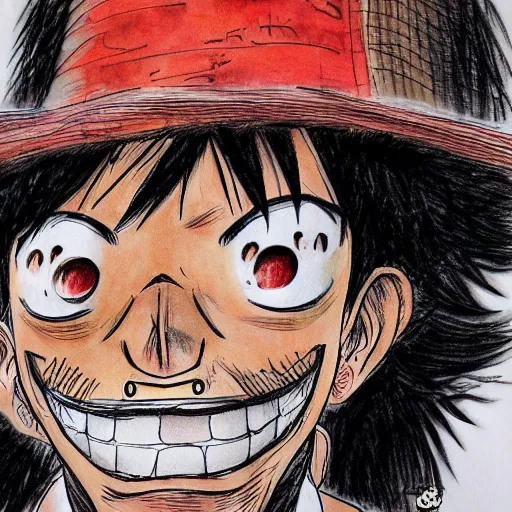 Image similar to [ luffy mustache ] ( by kim jung gi ) ( by george morikawa )