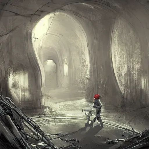 Prompt: Subterranean Paris odd landscape trebding on artstation