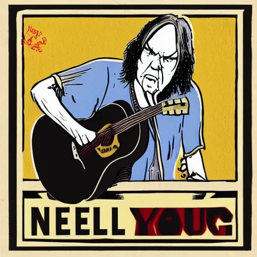 Prompt: Neil young in the style of Miyazaki