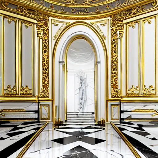 Image similar to parisian interior, white marble, gold accents, interior design, arch daily, hyperrealistic, hyperdetailed, super detailed, uhd, uhd, 8 k, high resolution,